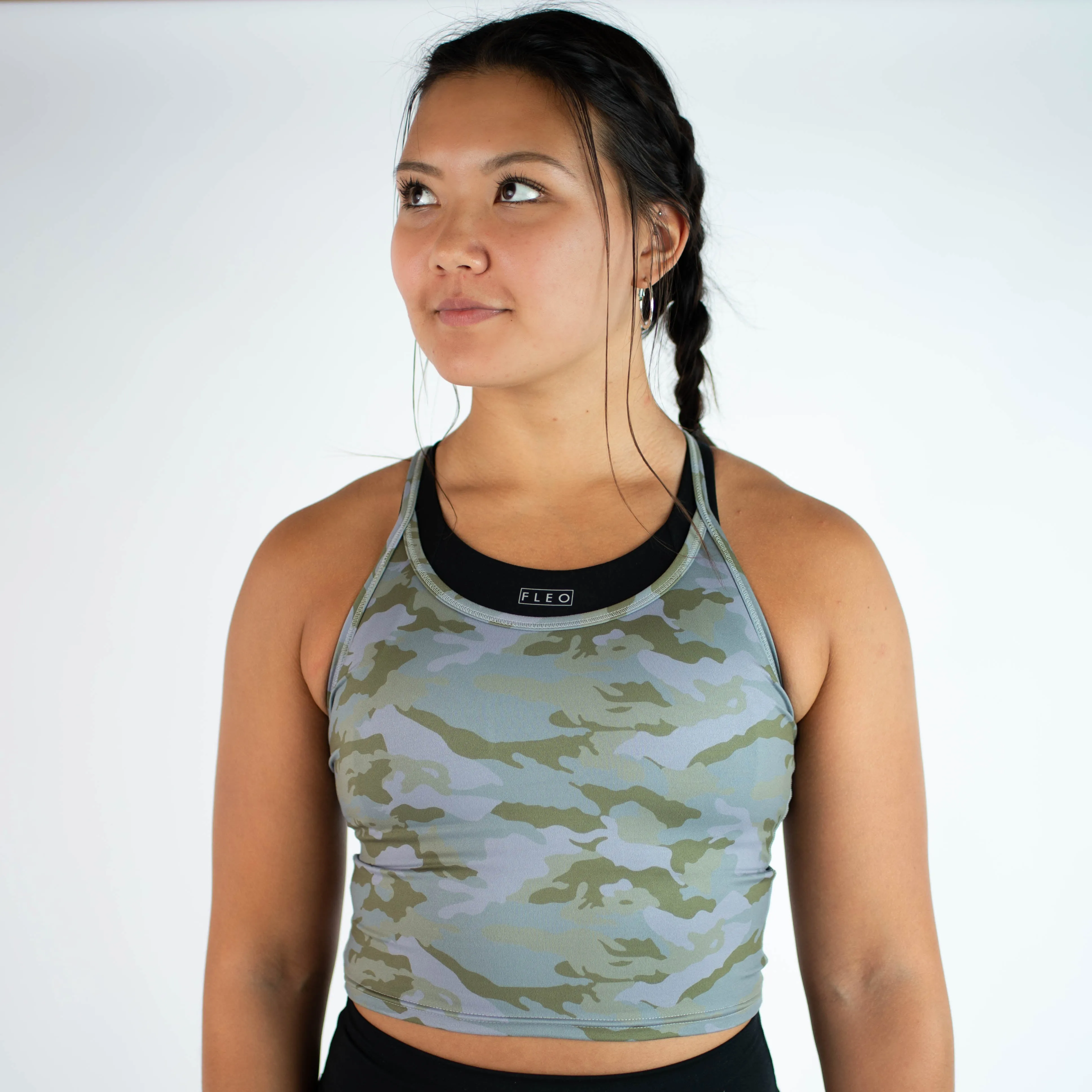 FLEO Switch Up Crop Tank - Cadence Camo