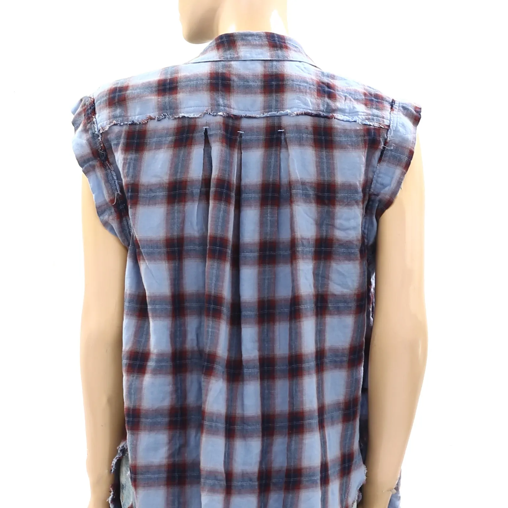 Free People Wave After Wave Plaid Tunic Top